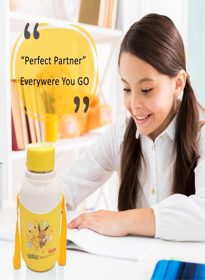 JAYPEE Binny 500ml Kids Inner Stainless Steel Insulated Water Bottle, Sipper Bottle, Leak Proof, BPA Free, Food Grade, School & Picnic 500 ml | Sipper Bottle for Kids | Cartoon Printed,Yellow - Image 2